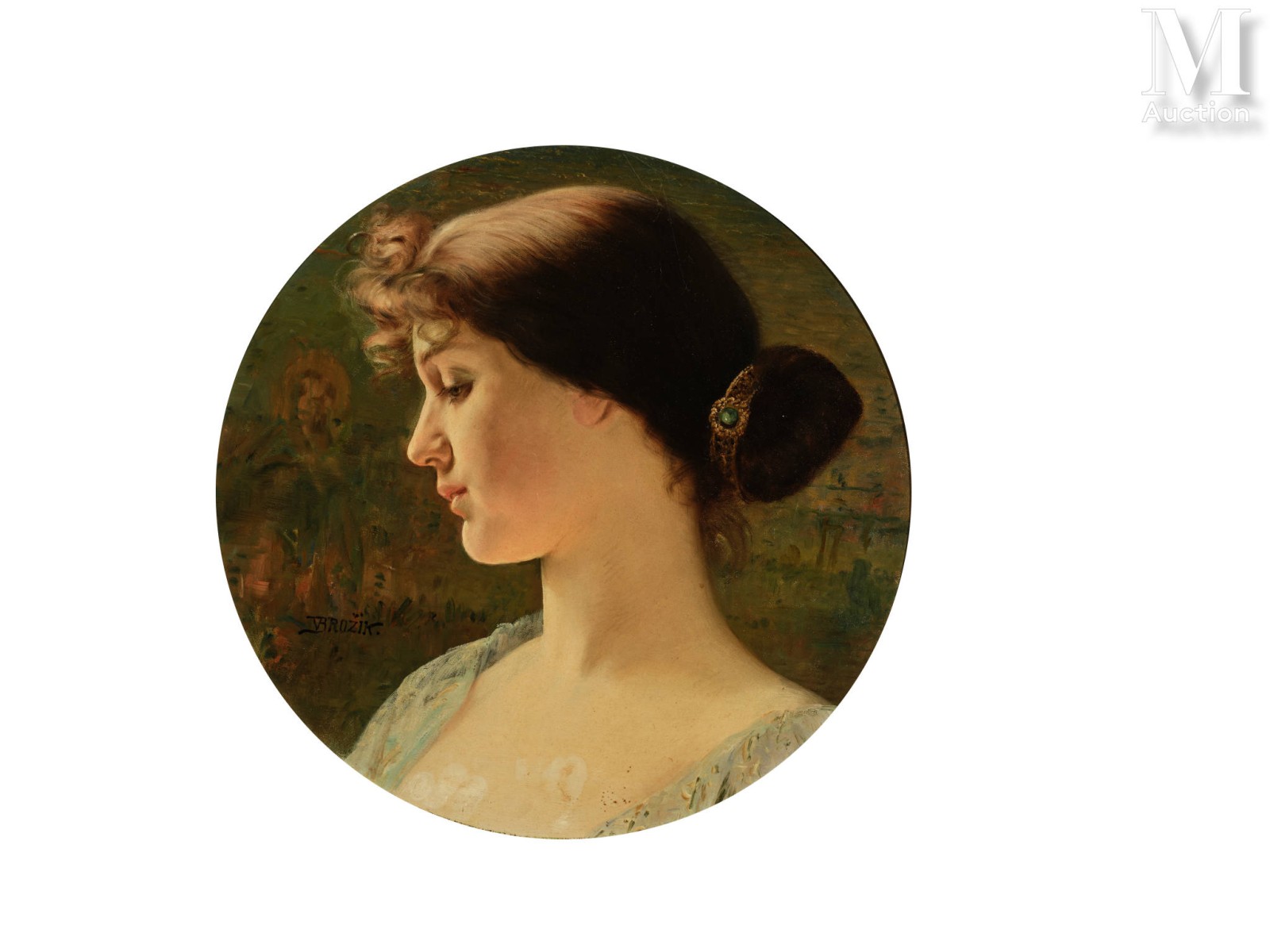 Portrait de Olga de Brozik au chignon